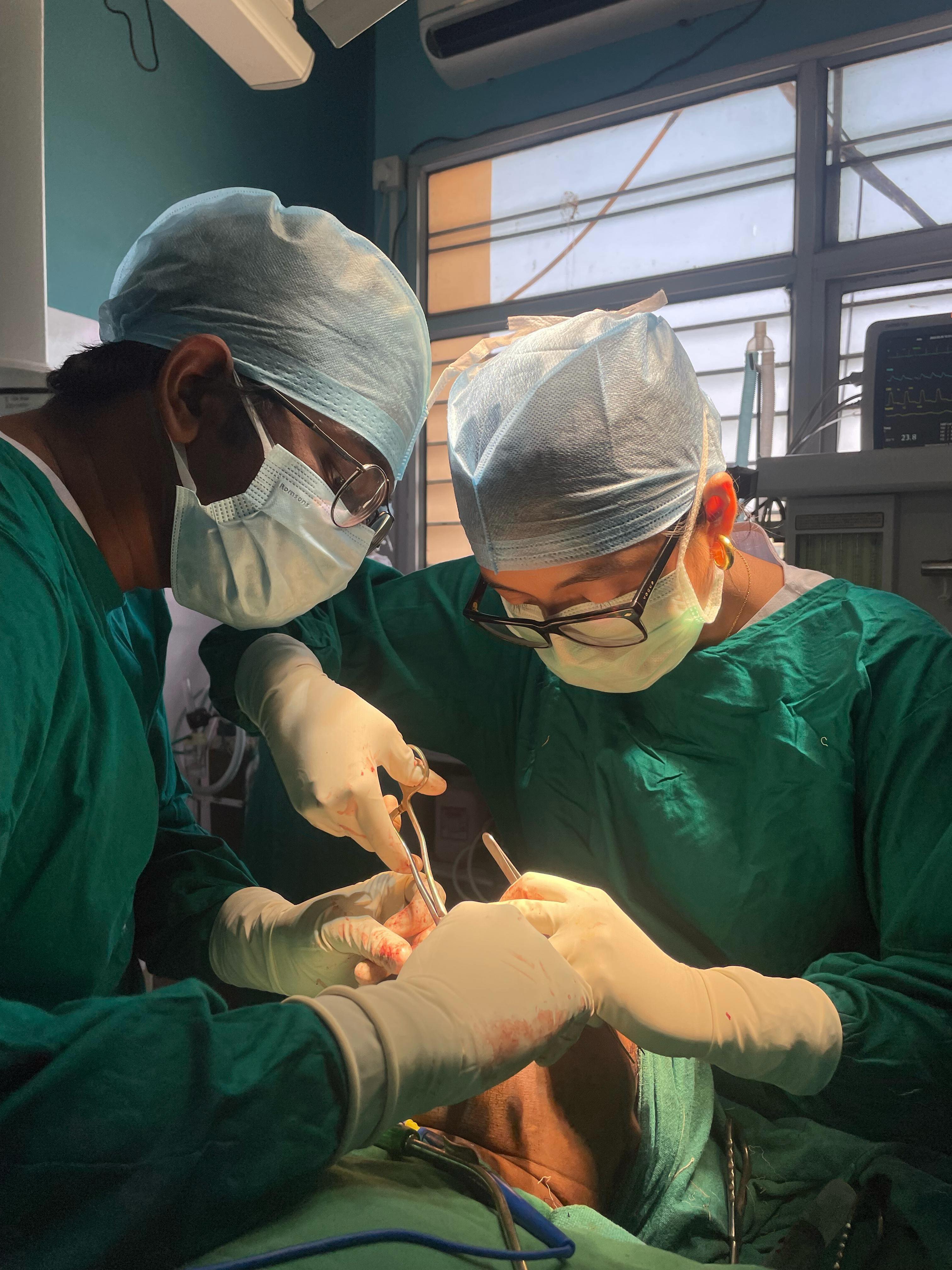 Dr. Barnakshi Deka during complex maxillofacial surgery