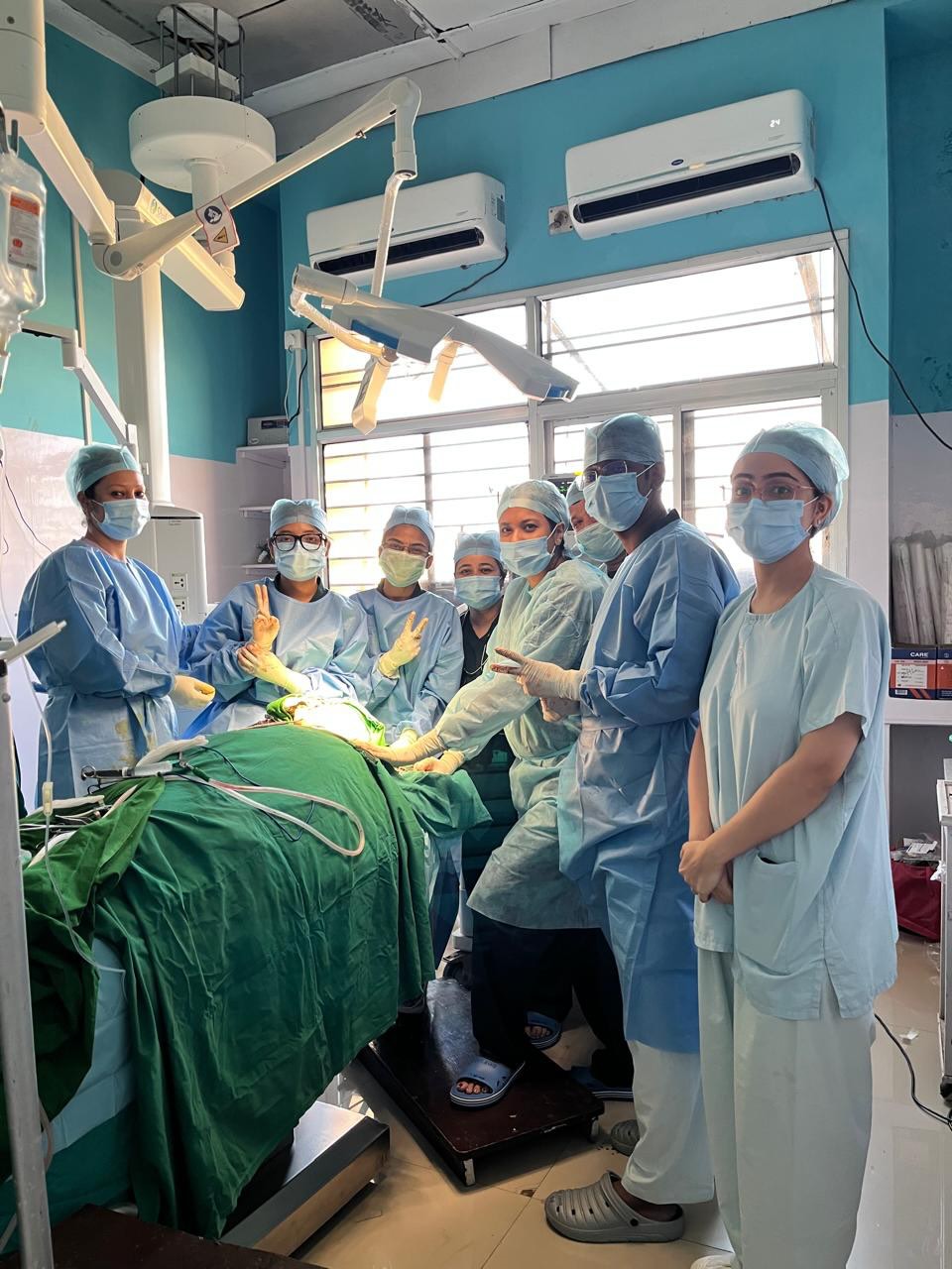 Dr. Barnakshi Deka with sterile surgical unit in operation theatre