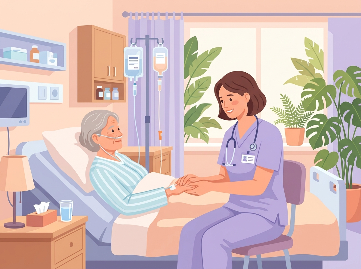 Compassionate bedside care background